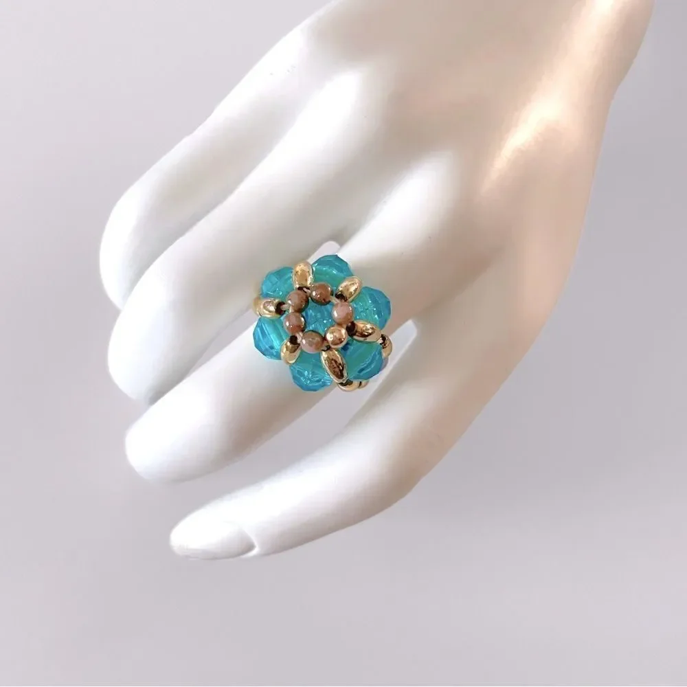 Vintage Bead Flower Ring